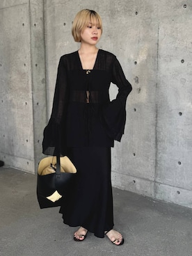 「アイテム（チューブトップ）」を使った、AYUMIさん（レディース・159cm・20代）の夏コーディネート