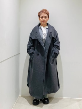 「アイテム（ステンカラーコート）」を使った、piさん（レディース・149cm）の冬コーディネート