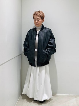 「アイテム（MA-1）」を使った、piさん（レディース・149cm）の冬コーディネート