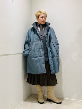 「アイテム（スカート）」を使った、piさん（レディース・148cm）の冬コーディネート