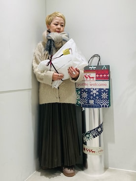 「アイテム（マフラー）」を使った、piさん（レディース・148cm）の秋コーディネート