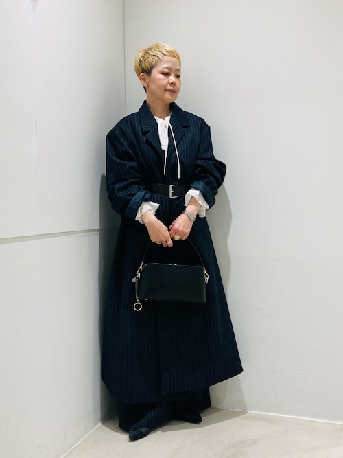 【スナイデル】ネイビー ダブルブレスト ロングコート SNIDEL（スナイデル）の「ダブルロングコート（その他アウター）」 - WEAR
