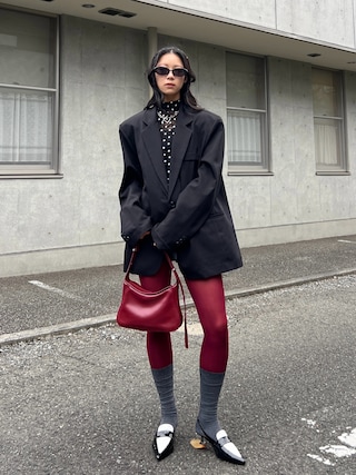 「BARELY BLUE（ベアリーブルー）の【 BARELY BLUE / ベアリーブルー 】 オーバルフレーム UVカット サングラス（サングラス）」を使った、Hinariさん（レディース・161cm）の秋コーディネート