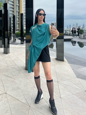 「アイテム（レッグウェア）」を使った、Hinariさん（レディース・161cm）の秋コーディネート