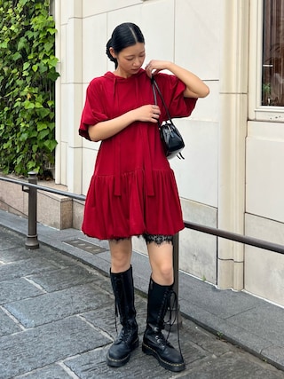 「Dr. Martens(ドクターマーチン)の【Dr.Martens/ドクターマーチン】1B60 BEX 20ホールブーツ 27016001(ブーツ)」を使った、Hinariさん(レディース・161cm)の春コーディネート