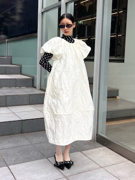 「アイテム（ドレス）」を使った、Hinariさん（レディース・161cm）の秋コーディネート