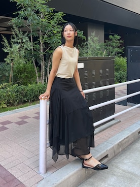 「アイテム（ニット/セーター）」を使った、Hinariさん（骨格ウェーブ・レディース・161cm）の夏コーディネート
