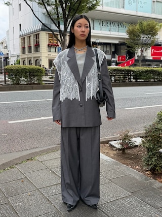 「POPPYのアイテム(スラックス)」を使った、Hinariさん(レディース・161cm)の秋コーディネート