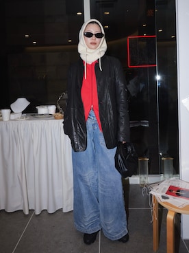 「Firsthand（ファーストハンド）のアイテム」を使った、Hinariさん（レディース・161cm）の冬コーディネート