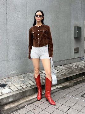 「アイテム（ボストンバッグ）」を使った、Hinariさん（レディース・161cm・20代）の冬コーディネート