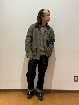 「アイテム（カバーオール）」を使った、koyoさん（メンズ・168cm）の秋コーディネート