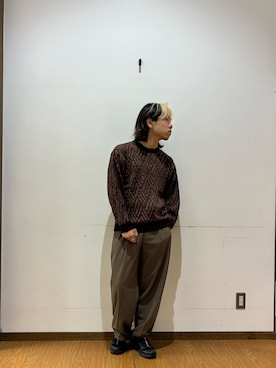 「アイテム（ニット/セーター）」を使った、koyoさん（メンズ・168cm・10代）の秋コーディネート