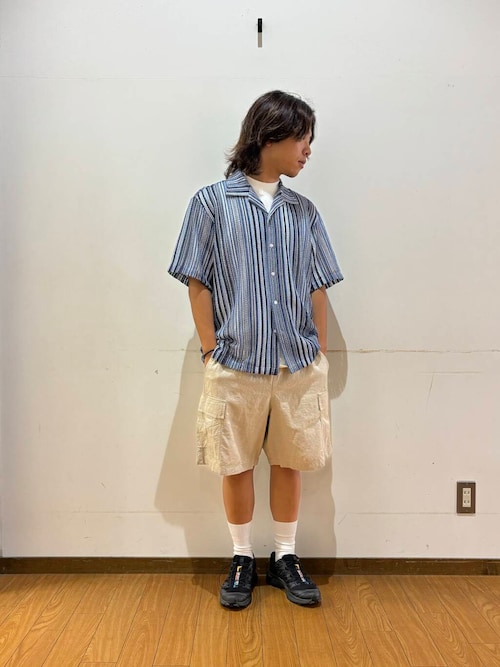 『セットアップ対応』天然素材リネンコットンイージーカーゴショーツ