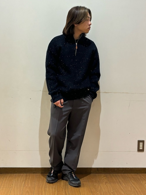 セール】ウール混 ハーフジップ モックネックニット（ニット/セーター
