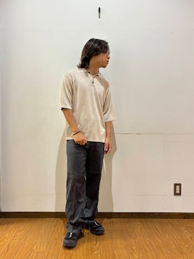 「ITEMS URBANRESEARCH（アイテムズ アーバンリサーチ）の『セットアップ対応』Linen Blend Trousers（その他パンツ）」を使った、koyoさん（メンズ・168cm）の夏コーディネート