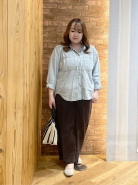 「INDIVI（インディヴィ）の◆カシュクールマキシプリントワンピース（ワンピース、パープル系）」を使った、Risaさん（レディース・155cm）の春コーディネート