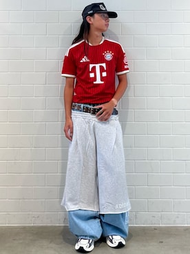「adidas（アディダス）のスウェット ショーツ / ハーフパンツ / アディダスオリジナルス adidas Originals（その他パンツ、グレー系）」を使った、KOさん（メンズ・174cm）の夏コーディネート
