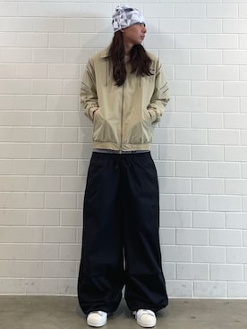 「adidas（アディダス）のカットライン トラックトップ / ジャージ / トラックジャケット / アディダスオリジナルス adidas Originals（ジャージ、ベージュ系）」を使った、KOさん（メンズ・174cm）の春コーディネート