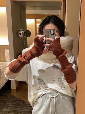 「アイテム（アームカバー）」を使った、ｎａｏさん（レディース・167cm）の冬コーディネート