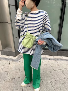 「カラー×コーデ」｜「アイテム（デニムジャケット）」を使った、ｎａｏさん（レディース・167cm）の春コーディネート