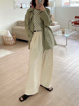 「アイテム（ステンカラーコート）」を使った、ｎａｏさん（レディース・167cm）の秋コーディネート