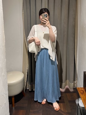 「アイテム（ボディバッグ/ウエストポーチ）」を使った、アカネさん（レディース・155cm）の夏コーディネート