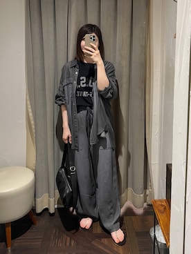 「RIVE DROITE（リヴドロワ）の【コーデのポイントに】レザーボディバッグ（ハンドバッグ）」を使った、アカネさん（レディース・155cm）の夏コーディネート