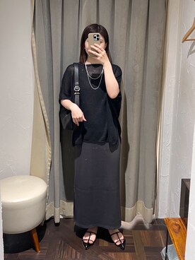 「RIVE DROITE（リヴドロワ）の【コーデのポイントに】レザーボディバッグ（ハンドバッグ）」を使った、アカネさん（レディース・155cm）の夏コーディネート