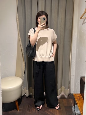「アイテム（ハンドバッグ）」を使った、アカネさん（レディース・155cm）の夏コーディネート
