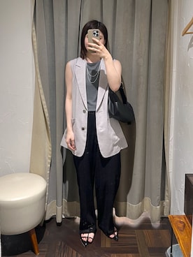 「ジレ」｜アカネさん（レディース・155cm）の夏コーディネート