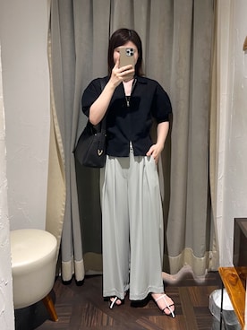 「アイテム（ボディバッグ/ウエストポーチ）」を使った、アカネさん（レディース・155cm）の夏コーディネート