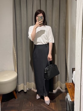 「パイソン柄」｜アカネさん（レディース・155cm）の夏コーディネート