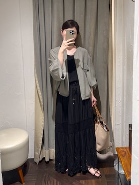 「アイテム（アクセサリー）」を使った、アカネさん（レディース・155cm）の夏コーディネート