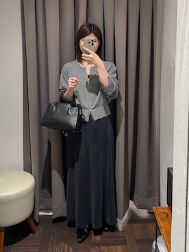 「アイテム（チョーカー）」を使った、アカネさん（レディース・155cm）の冬コーディネート