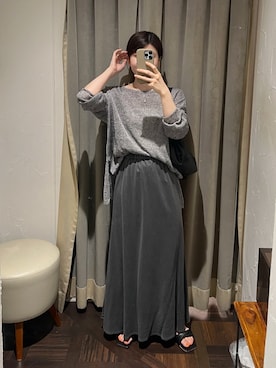 「RIVE DROITE（リヴドロワ）の【コーデのポイントに】レザーボディバッグ（ハンドバッグ）」を使った、アカネさん（レディース・155cm）の夏コーディネート