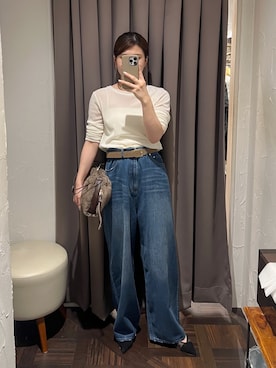 「アイテム（アクセサリー）」を使った、アカネさん（レディース・155cm）の秋コーディネート