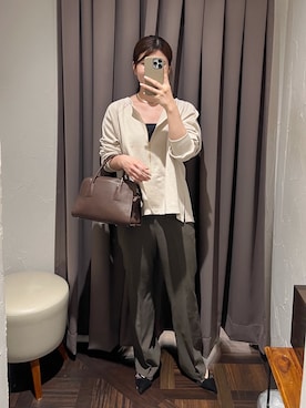 「アイテム（チョーカー）」を使った、アカネさん（レディース・155cm）の秋コーディネート