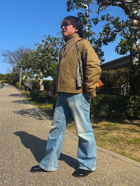 「LOEWE（ロエベ）のアイテム（バッグ）」を使った、はとぽっぽさん（メンズ・170cm）の春コーディネート