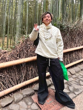 「LOEWE（ロエベ）のアイテム（バッグ）」を使った、はとぽっぽさん（メンズ・170cm）の春コーディネート