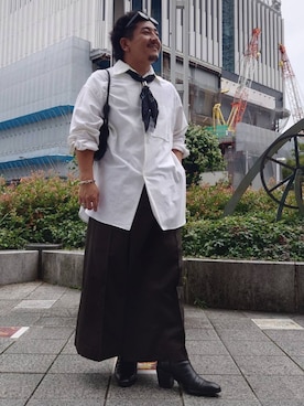 「アイテム（スカート）」を使った、はとぽっぽさん（メンズ・170cm）の秋コーディネート