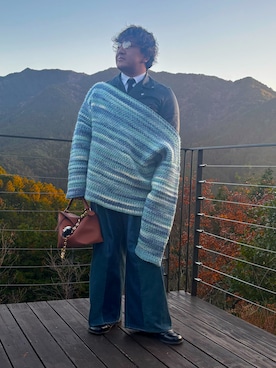 「アイテム（ネクタイ、ブラック系）」を使った、はとぽっぽさん（メンズ・170cm）の冬コーディネート