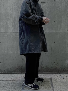 「remer（リメール）のアイテム（スラックス）」を使った、Kuuさん（メンズ・180cm）の冬コーディネート