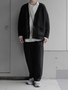 「remer（リメール）のアイテム（スラックス）」を使った、Kuuさん（メンズ・180cm）の冬コーディネート