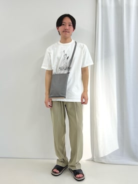 「Stutostein Nolley's（シュテットシュタインノーリーズ）のアイテム（サンダル）」を使った、nishiokaさん（メンズ・169cm）の春コーディネート