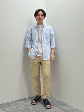 「Stutostein Nolley's（シュテットシュタインノーリーズ）のアイテム（サンダル）」を使った、nishiokaさん（メンズ・169cm）の春コーディネート