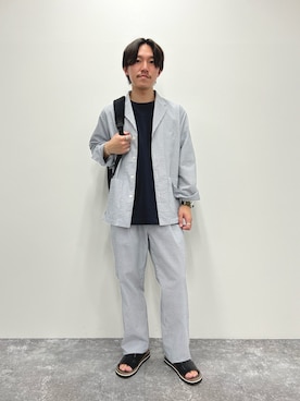 「Stutostein Nolley's（シュテットシュタインノーリーズ）のアイテム（サンダル）」を使った、nishiokaさん（メンズ・169cm）の春コーディネート