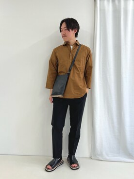 「Stutostein Nolley's（シュテットシュタインノーリーズ）のアイテム（サンダル）」を使った、nishiokaさん（メンズ・169cm）の春コーディネート