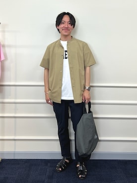 「NOLLEY'S goodman（ノーリーズグッドマン）のアイテム（チノパンツ）」を使った、nishiokaさん（メンズ・169cm）の春コーディネート