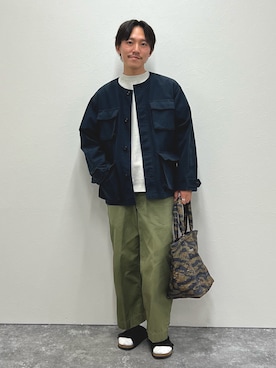 「Rie Miller（リエミラー）のアイテム（ミリタリージャケット）」を使った、nishiokaさん（メンズ・169cm）の秋コーディネート