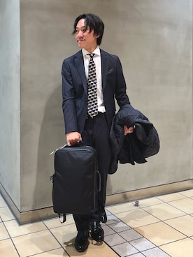 「NOLLEY’S（ノーリーズ）のアイテム（フォーマルスーツ/小物）」を使った、nishiokaさん（メンズ・169cm）の秋コーディネート